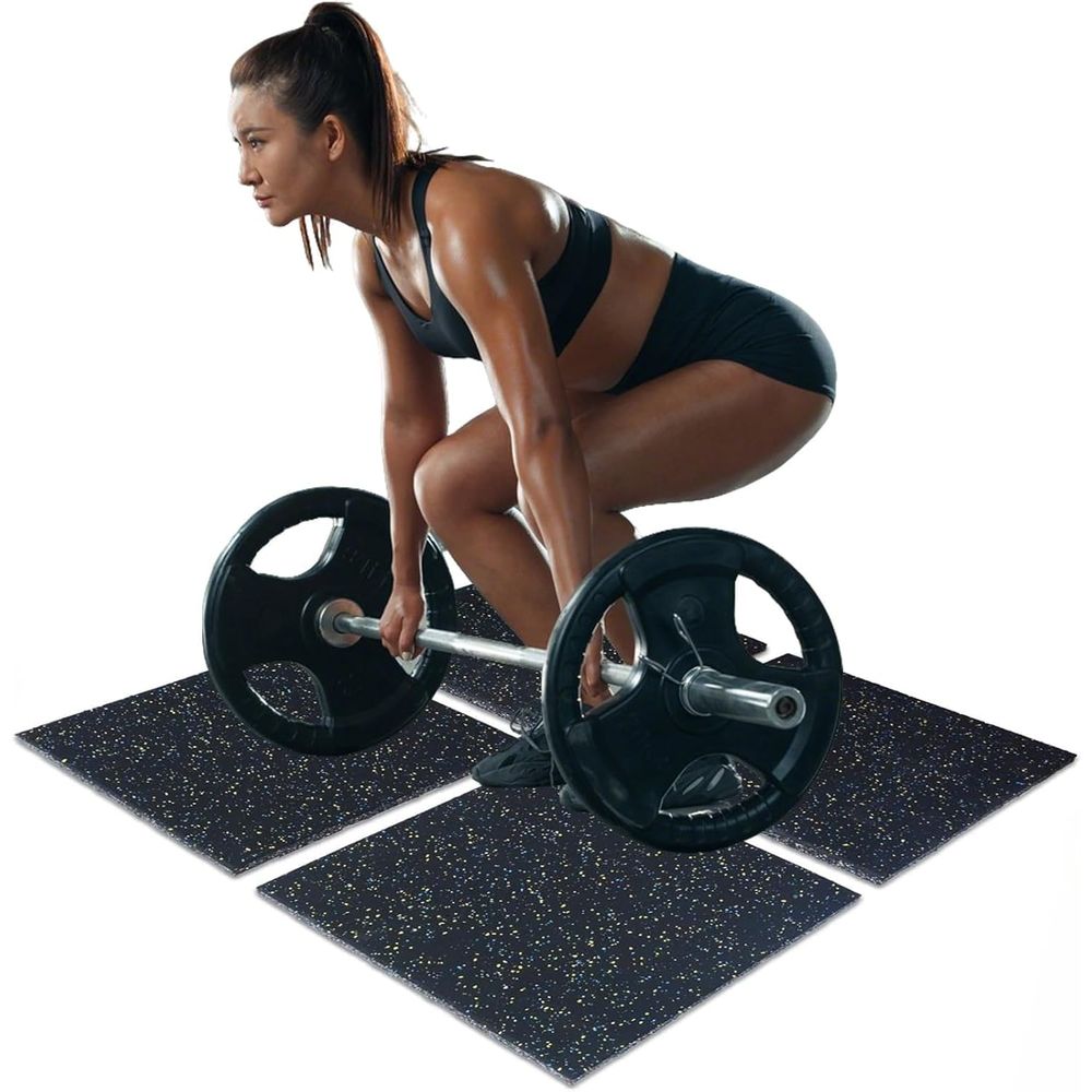 Home Gym Rubber Flooring - بلاط أرضي متشابك مقاس 40×40 بوصة