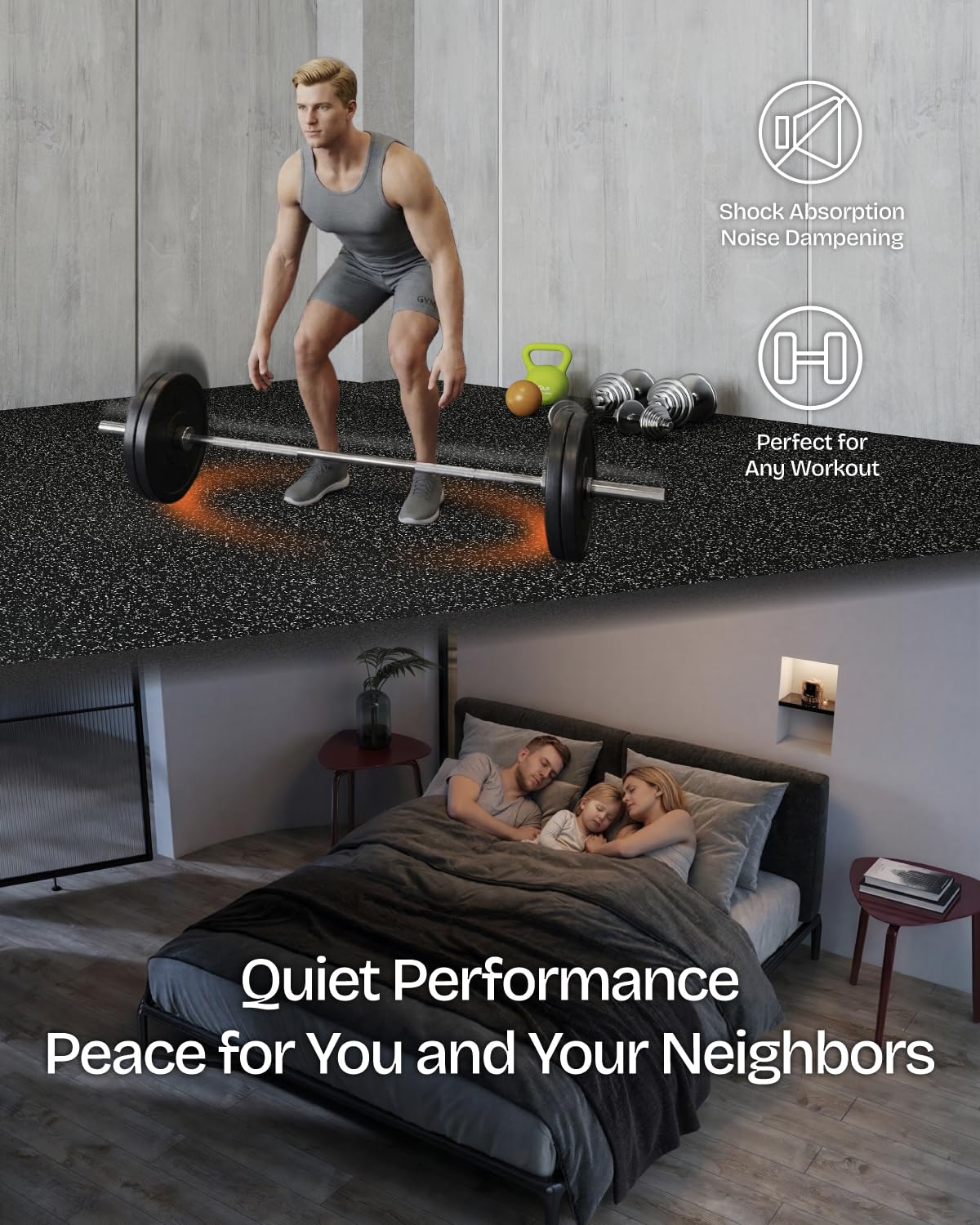 مجموعة أرضيات صالة رياضية بسما - مراجعة Home Gym Rubber Flooring وسعره