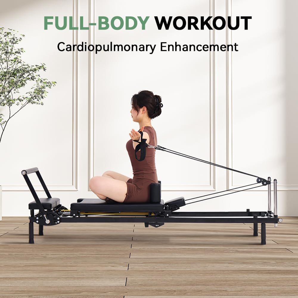 جهاز بيلاتس ريفورمر قابل للطي، - مراجعة Home Gym Resistance Machine وسعره