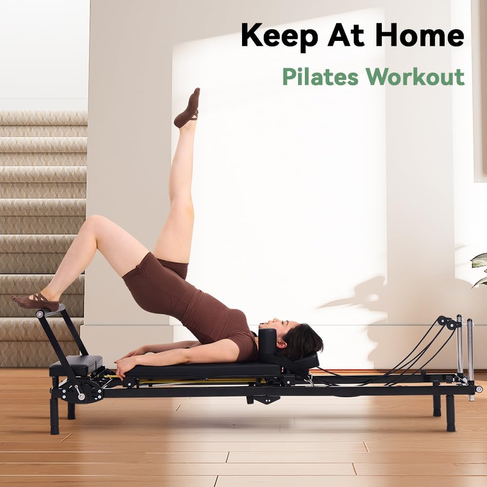 جهاز بيلاتس ريفورمر قابل للطي، - مراجعة Home Gym Resistance Machine وسعره