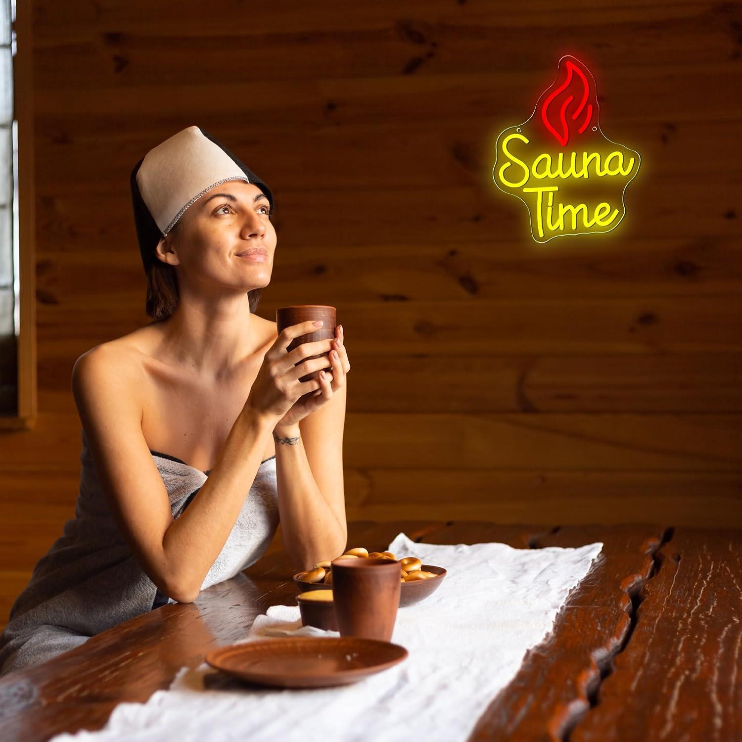 لافتة نيون لوقت الاسترخاء في ا - مراجعة Sauna Home Gym وسعره